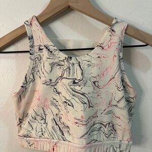 MONO B Sports Bra Women's size Small Marble Swirl Print
